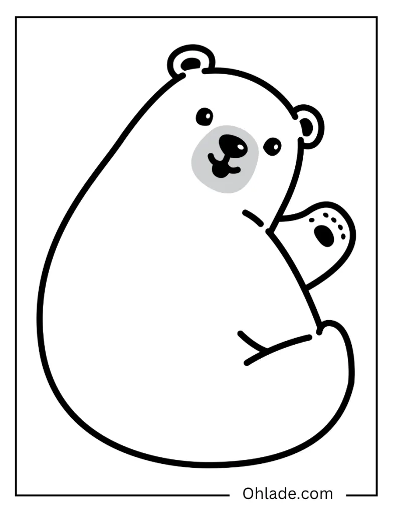 Sweet Polar Bear Coloring Pages- Ohlade